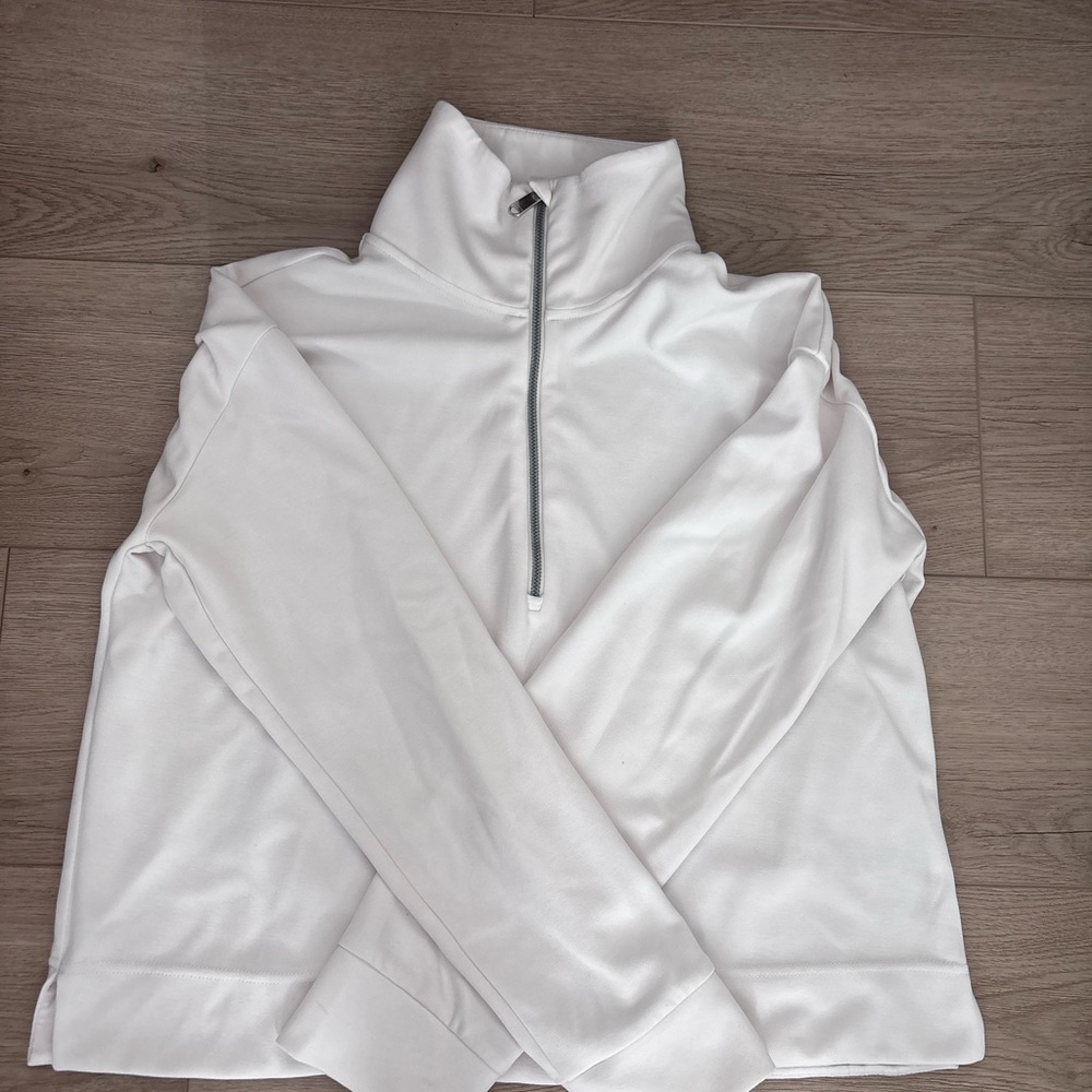 Athleta White Pullover Half-Zip